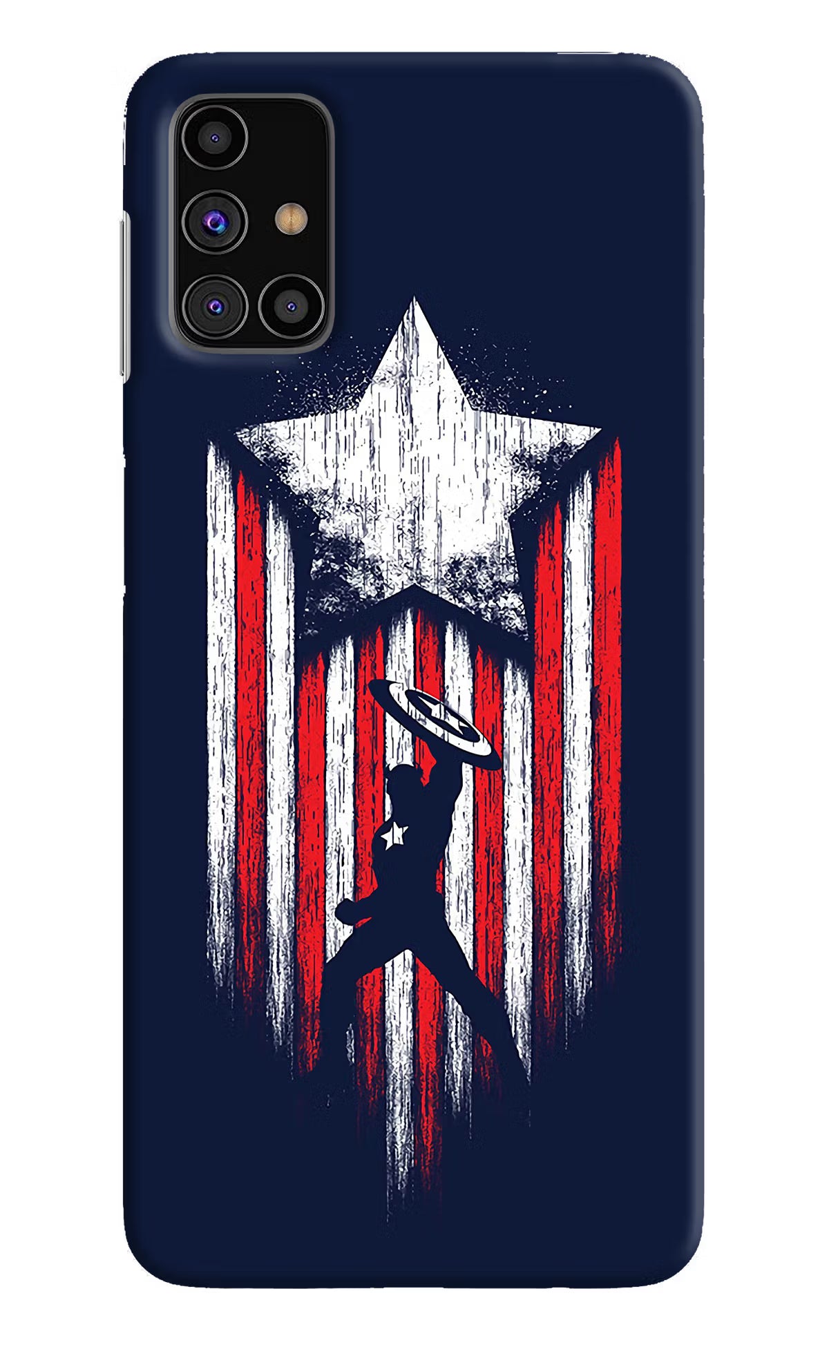 Captain America Marvel Art Samsung M31s Hard Case Back Cover by Casekaro