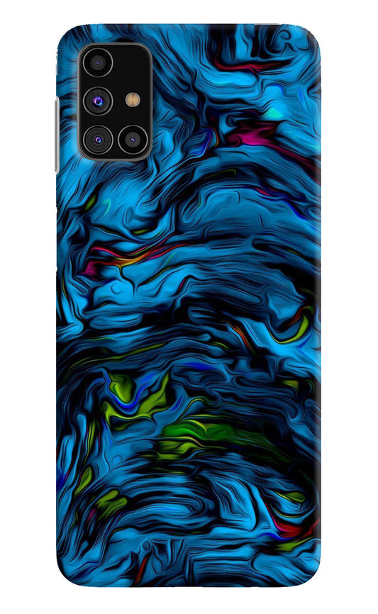 Dark Blue Abstract Samsung M31s Hard Case Back Cover by Casekaro