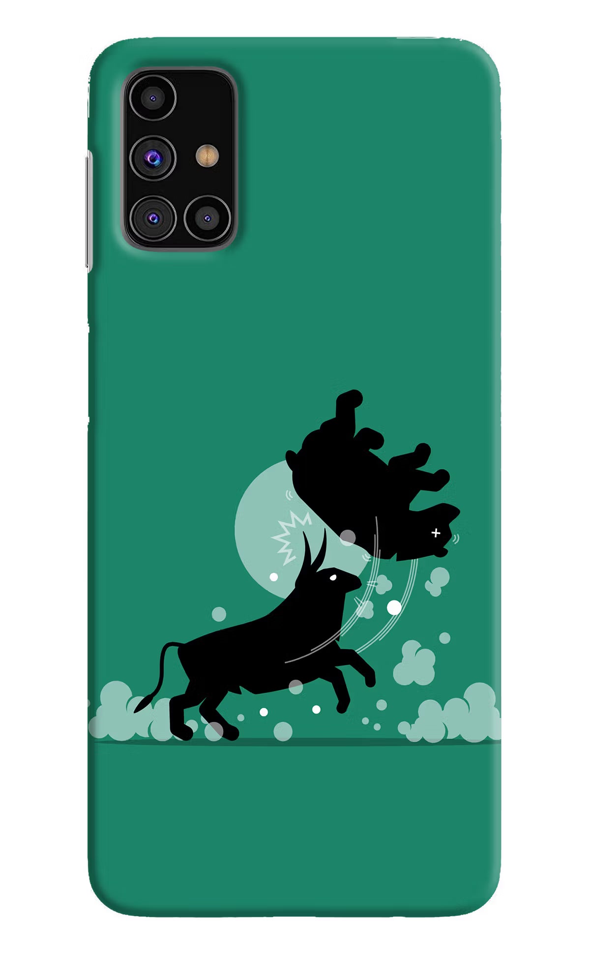 Bull Conqueror Samsung M31s Hard Case Back Cover by Casekaro