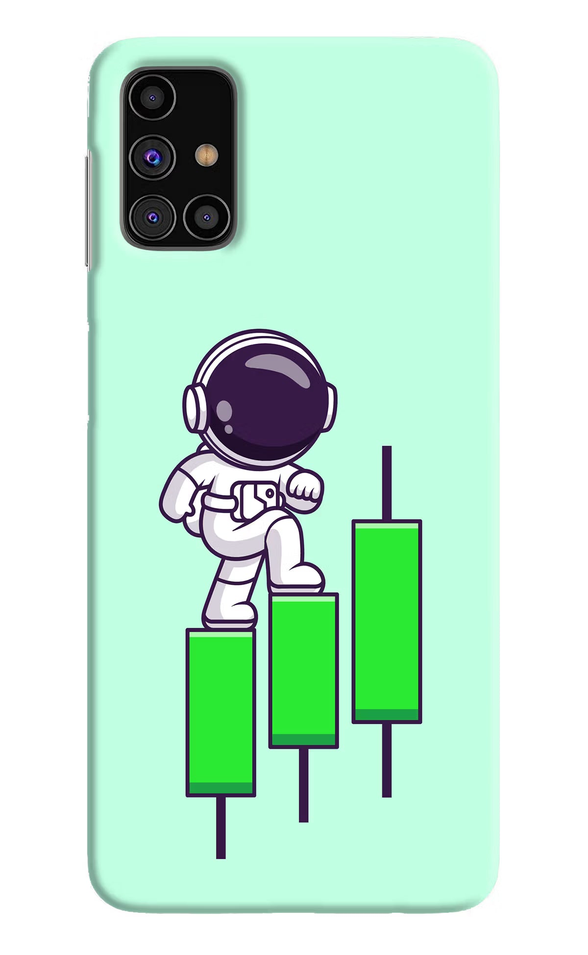 Astronaut Trader Samsung M31s Hard Case Back Cover by Casekaro