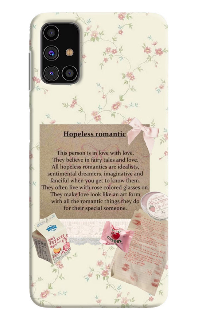 Hopeless Romantic Samsung M31s Hard Case Back Cover by Casekaro