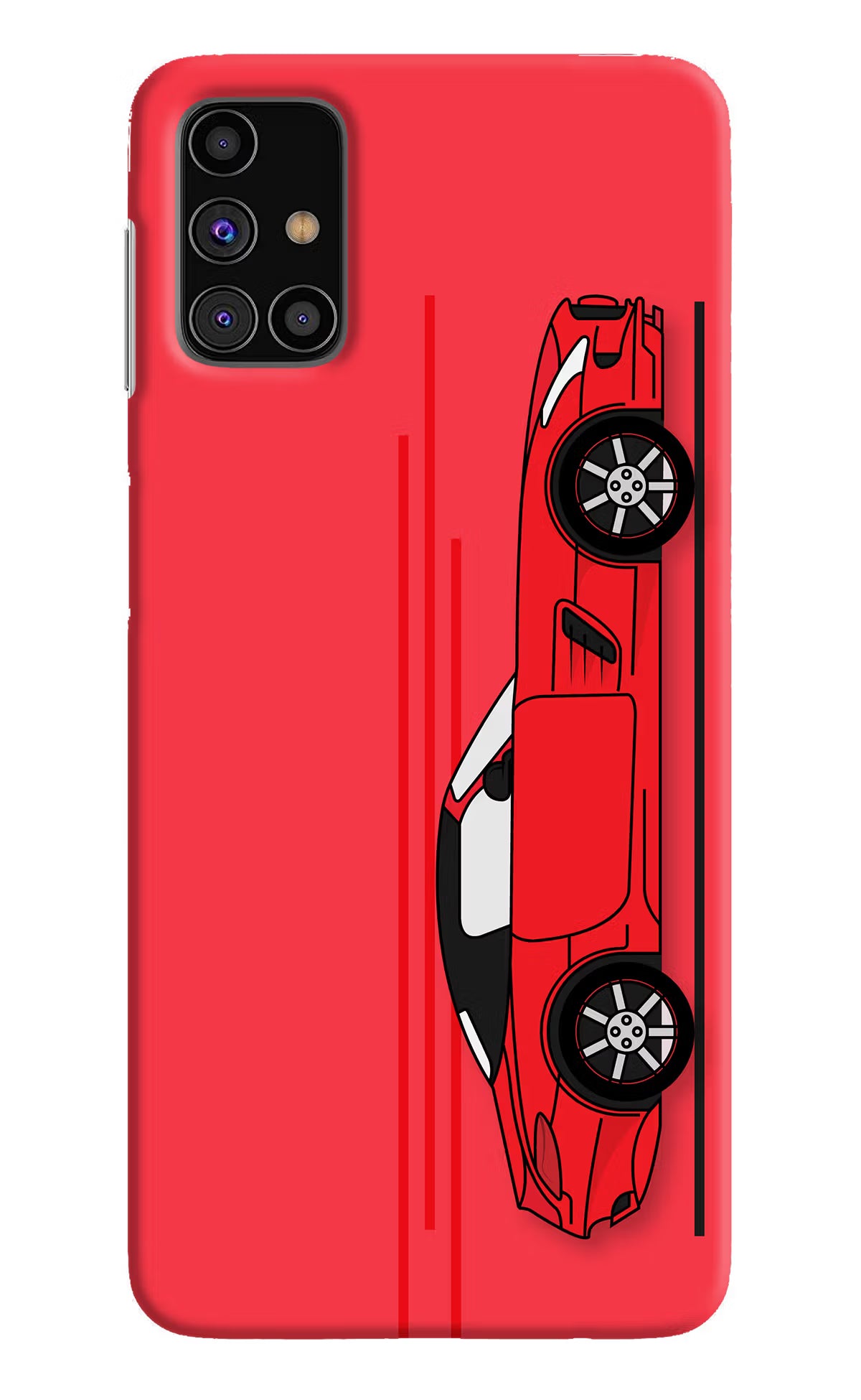 Red Velocity Samsung M31s Hard Case Back Cover by Casekaro