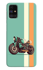 Striped Moto Drift Samsung M31s Hard Case Back Cover by Casekaro