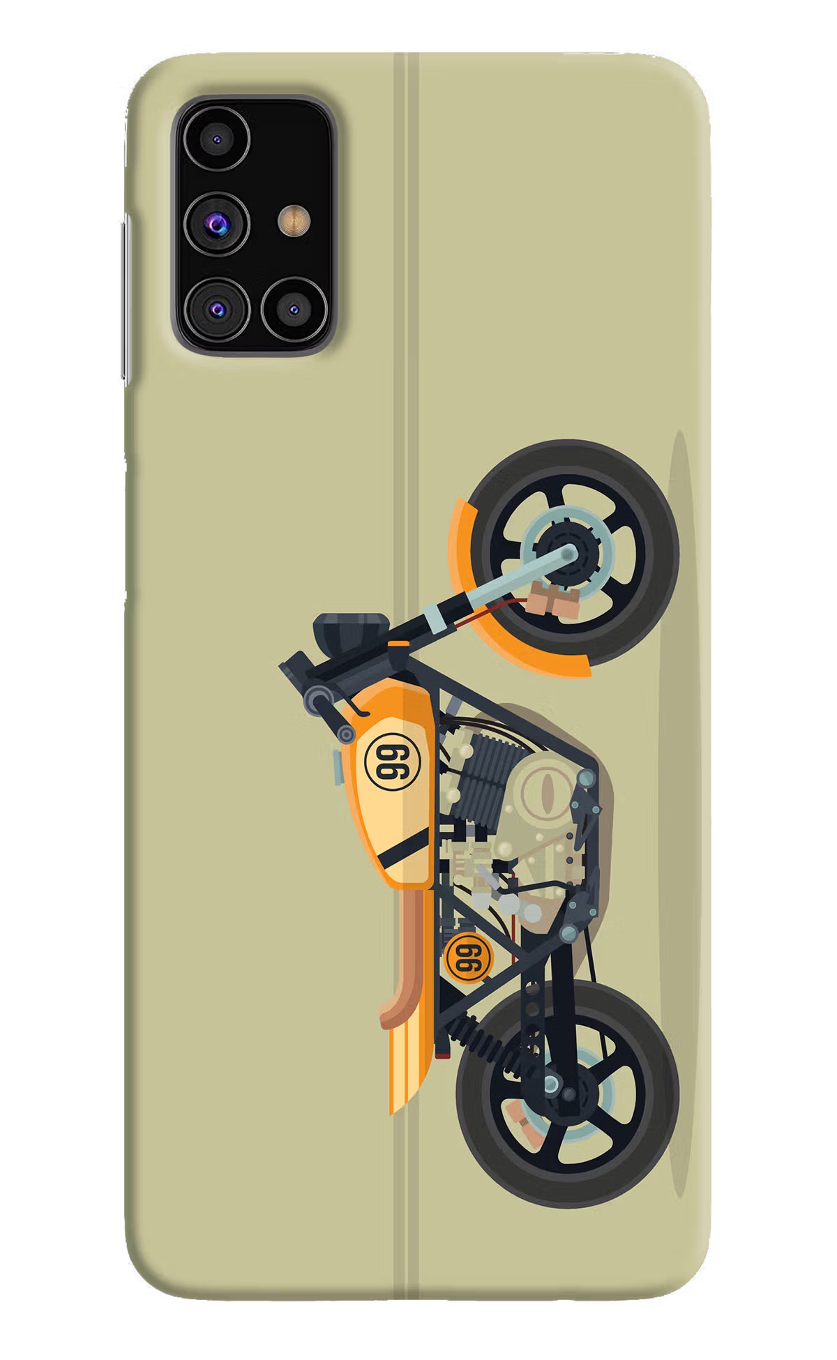 Vertical Speedster Samsung M31s Hard Case Back Cover by Casekaro
