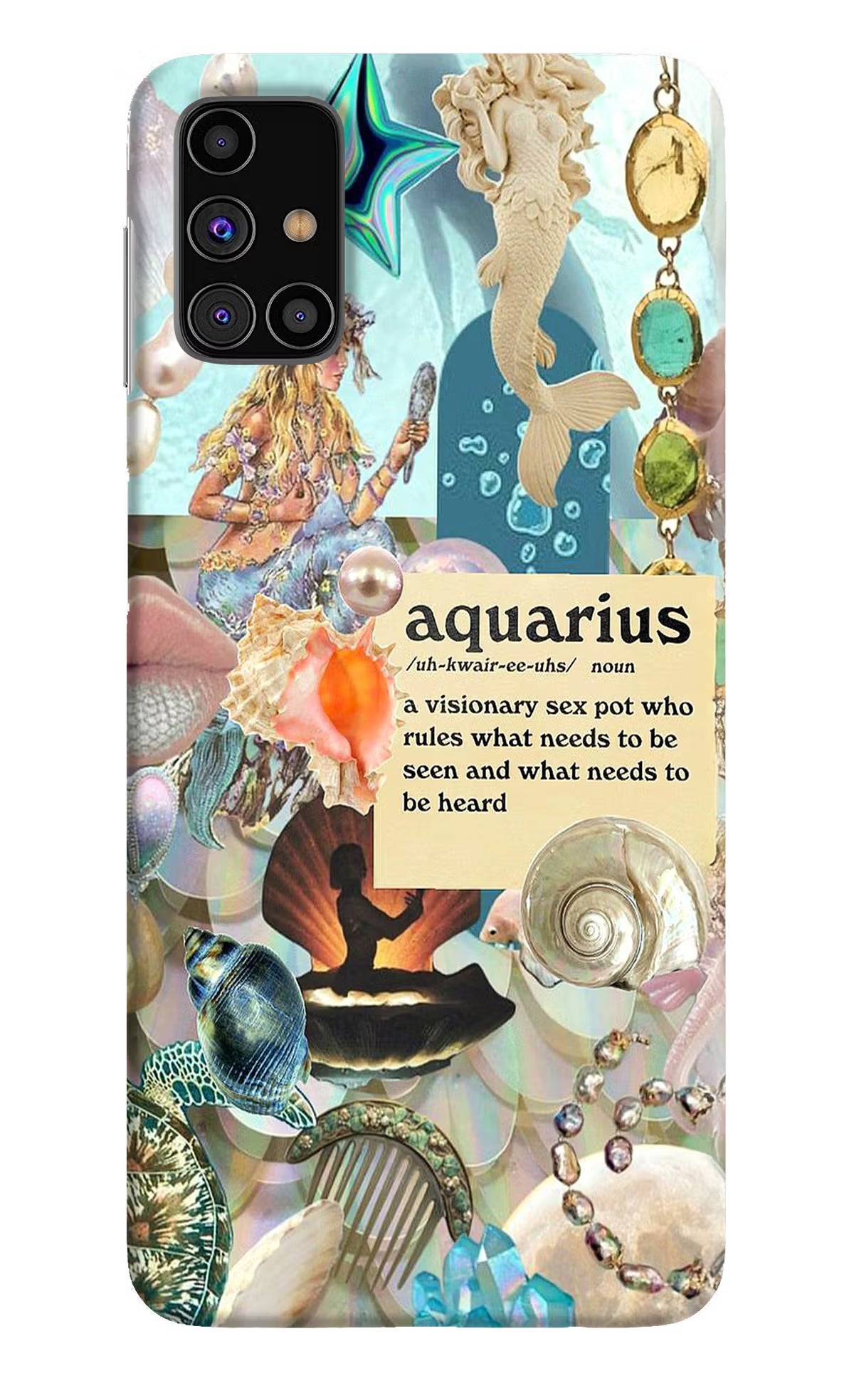 Aquarius Zodiac Samsung M31s Hard Case Back Cover by Casekaro