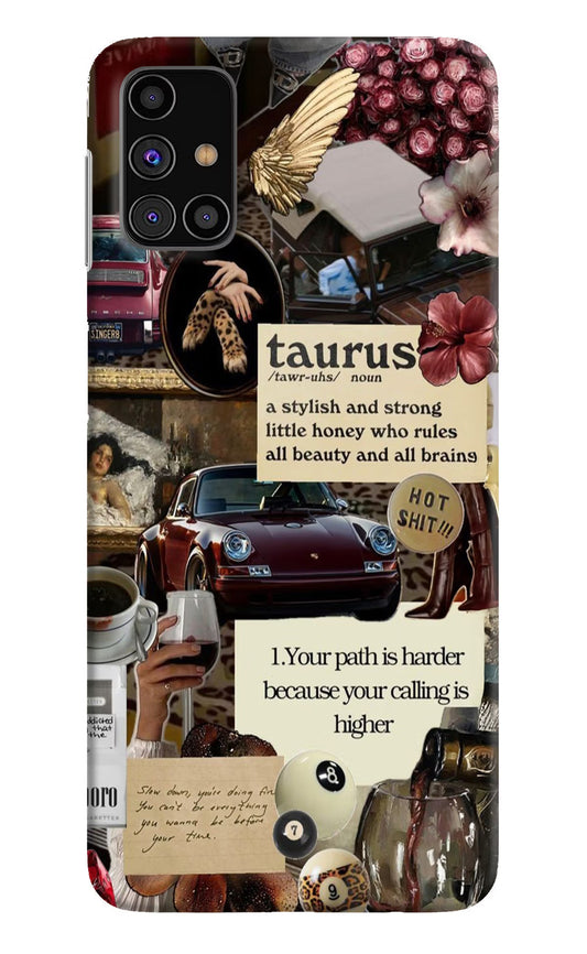 Taurus Zodiac Samsung M31s Hard Case Back Cover by Casekaro