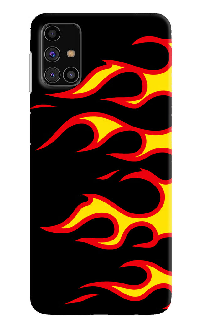 Side Sweep Flames Samsung M31s Hard Case Back Cover by Casekaro