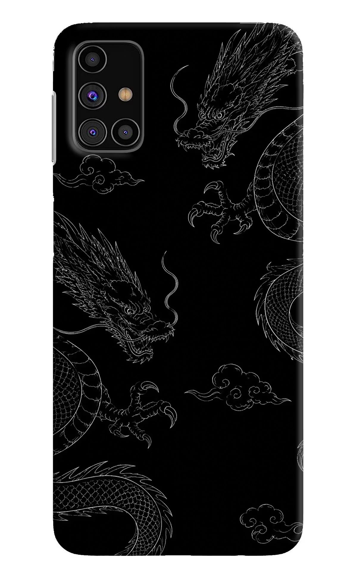 Twin Dragons Samsung M31s Hard Case Back Cover by Casekaro