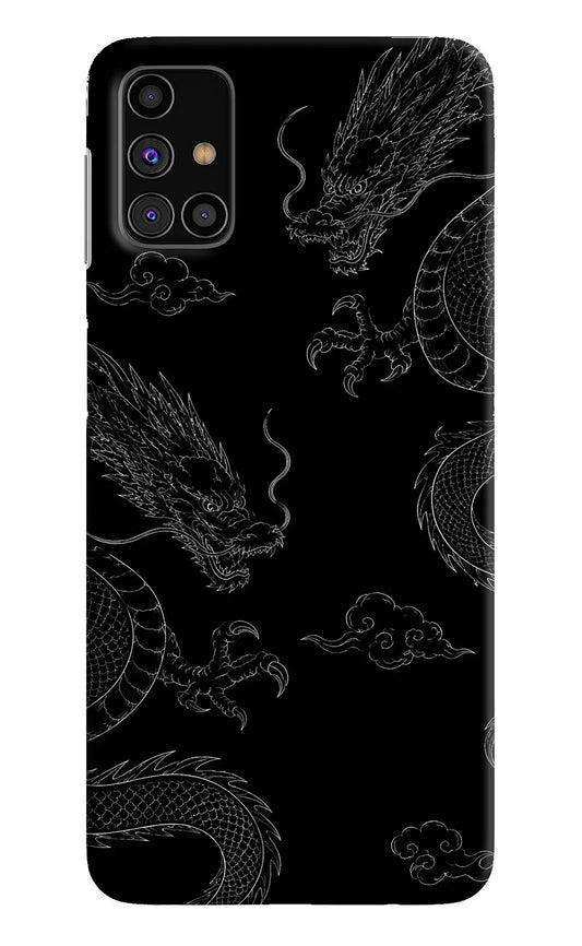 Twin Dragons Samsung M31s Hard Case Back Cover by Casekaro
