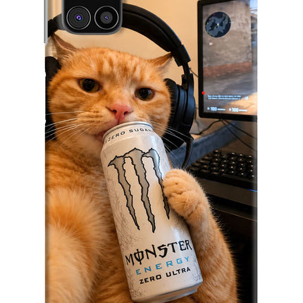 Gamer Cat Energy Samsung M31s Hard Case Back Cover by Casekaro