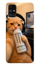 Gamer Cat Energy Samsung M31s Hard Case Back Cover by Casekaro