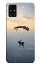 Skydiving Cow Samsung M31s Hard Case Back Cover by Casekaro