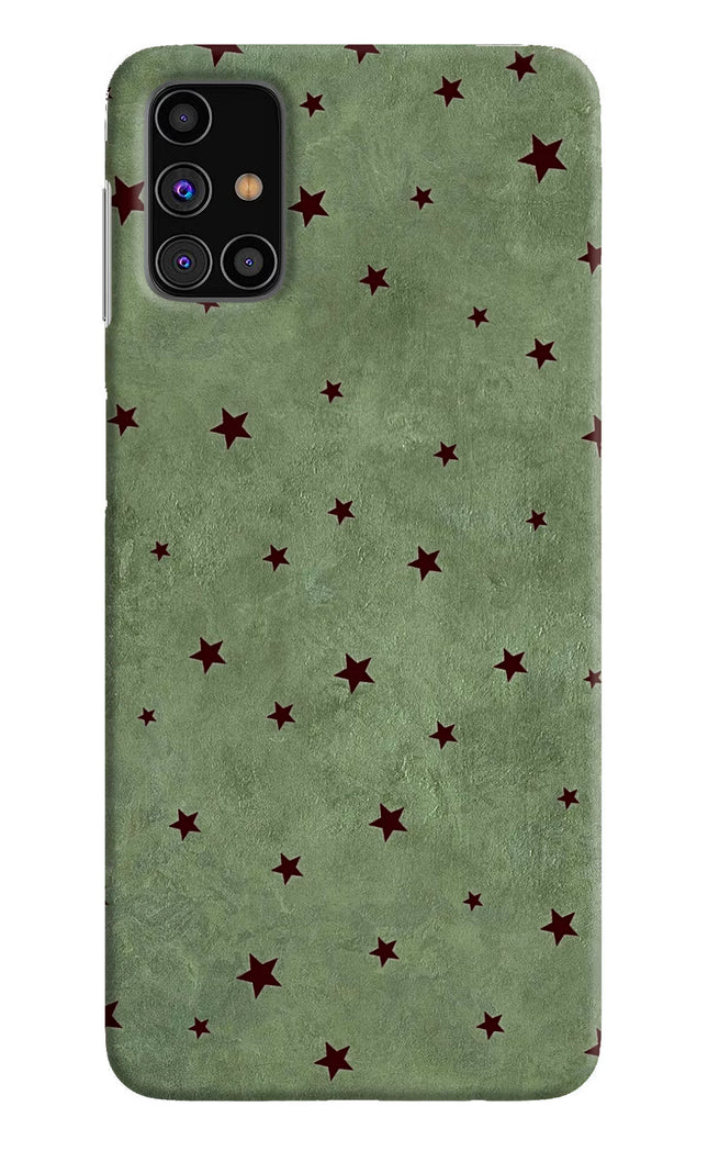 Green Stars Samsung M31s Hard Case Back Cover by Casekaro