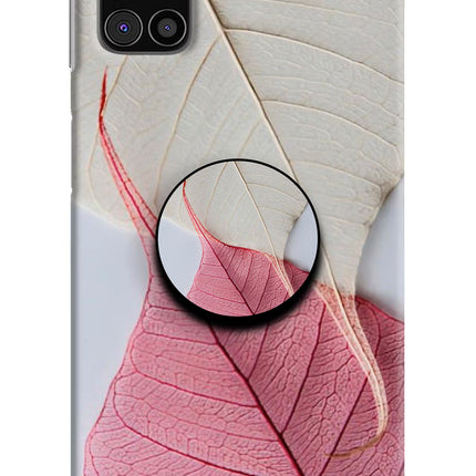 White Pink Leaf Samsung M31s Pop Case by Casekaro