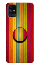 Multicolor Wooden Samsung M31s Pop Case by Casekaro