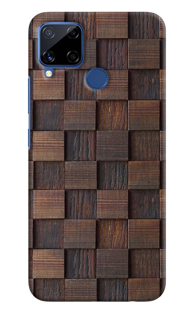 Wooden Cube Design Realme C15 Hard Case Back Cover by Casekaro