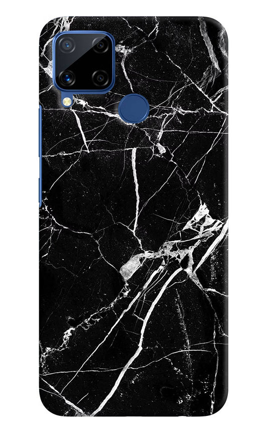 Black Marble Pattern Realme C15 Hard Case Back Cover by Casekaro