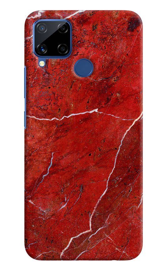 Red Marble Design Realme C15 Hard Case Back Cover by Casekaro
