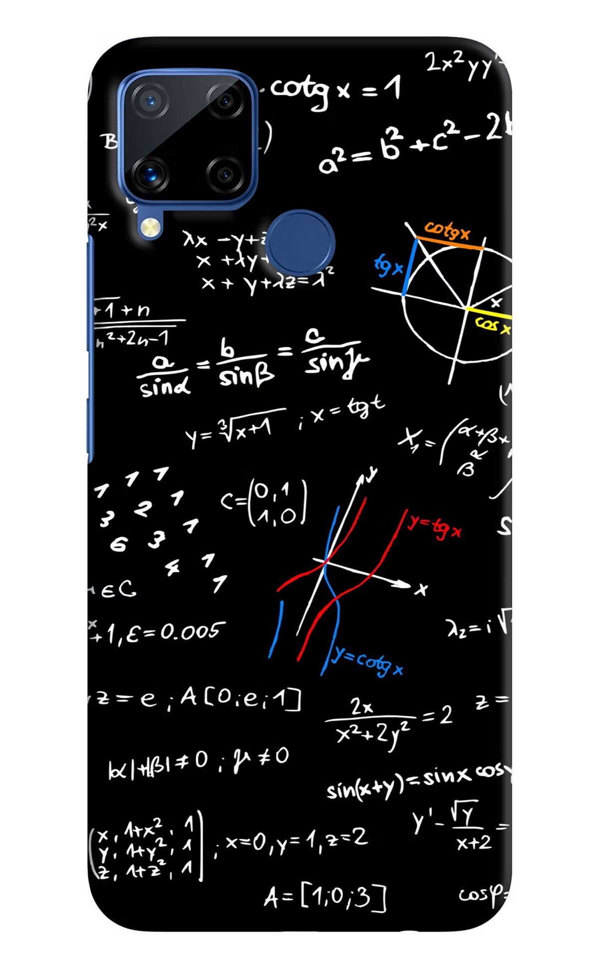 Mathematics Formula Realme C15 Hard Case Back Cover by Casekaro