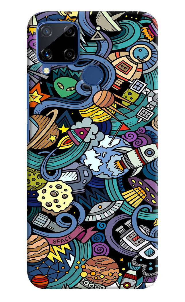 Space Abstract Realme C15 Hard Case Back Cover by Casekaro