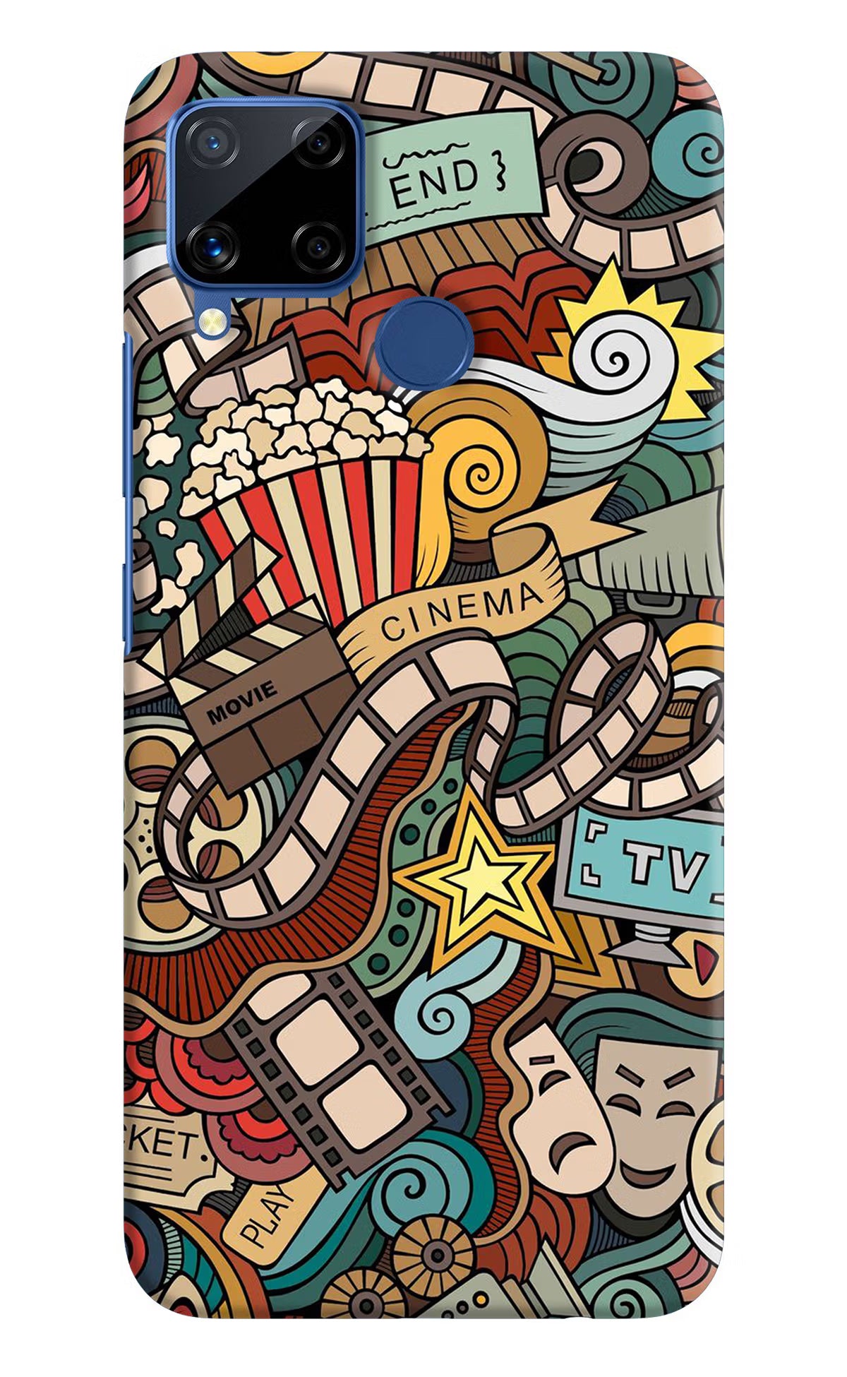 Cinema Abstract Realme C15 Hard Case Back Cover by Casekaro