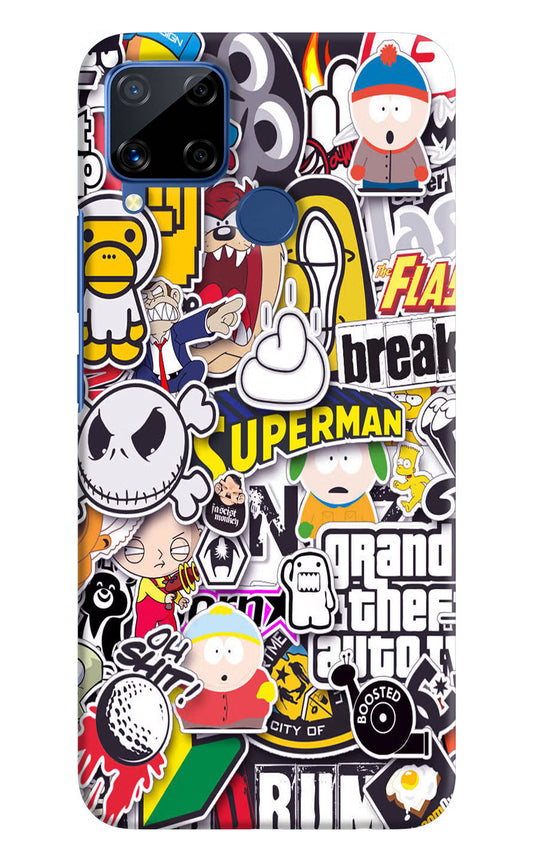 Sticker Bomb Realme C15 Hard Case Back Cover by Casekaro