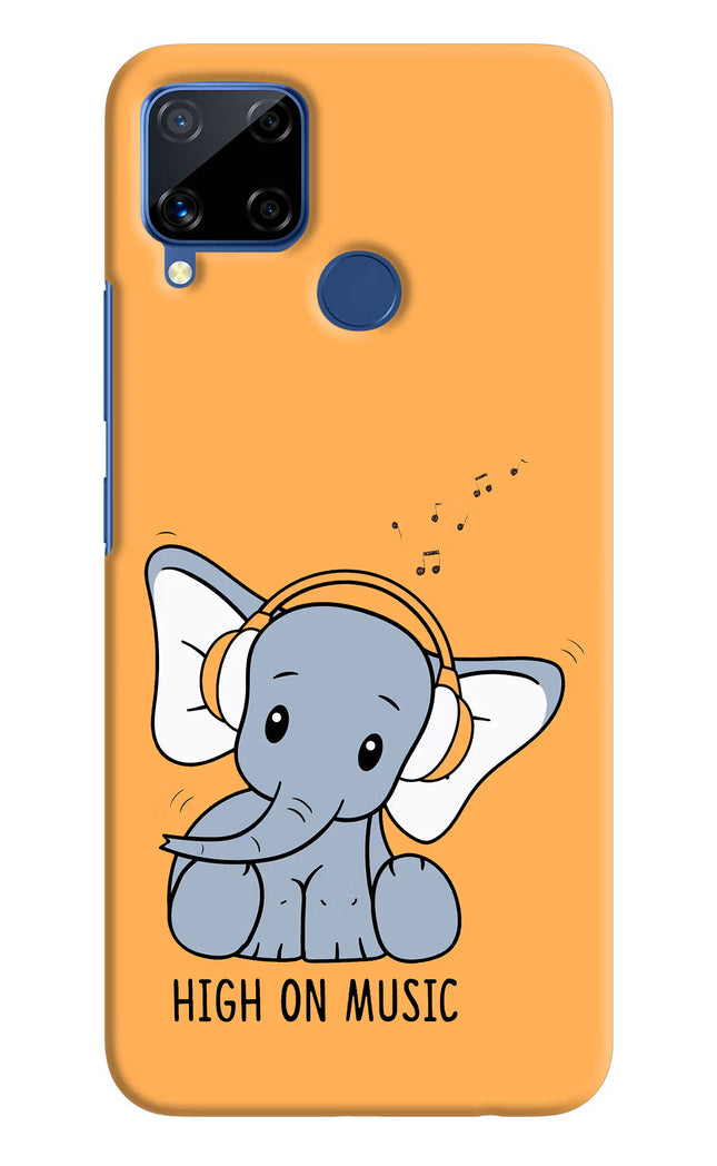 High On Music Realme C15 Hard Case Back Cover by Casekaro