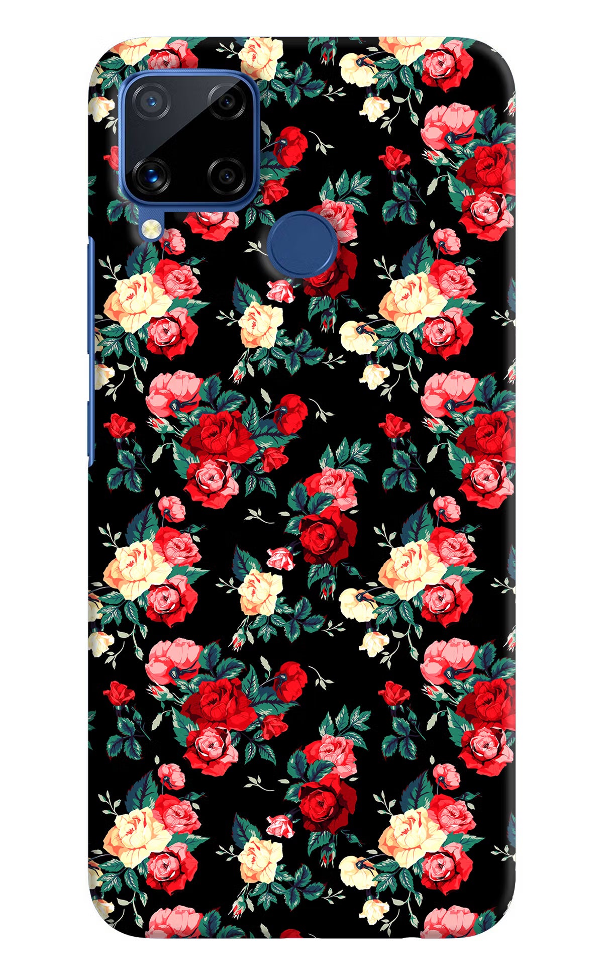 Rose Pattern Realme C15 Hard Case Back Cover by Casekaro