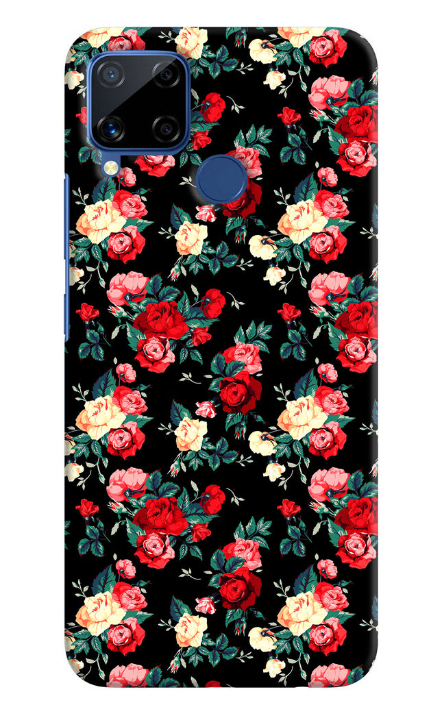 Rose Pattern Realme C15 Hard Case Back Cover by Casekaro