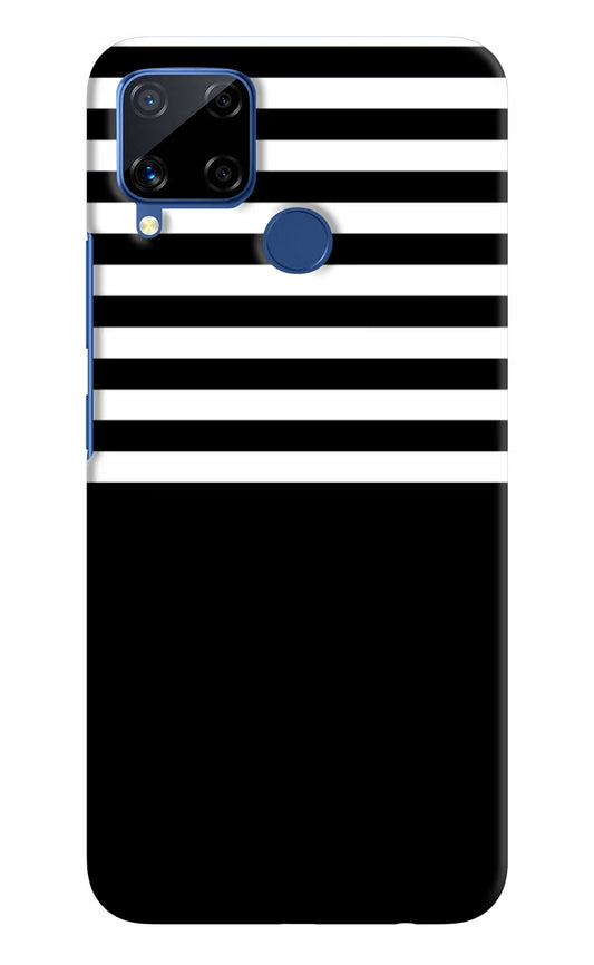 Black and White Print Realme C15 Hard Case Back Cover by Casekaro