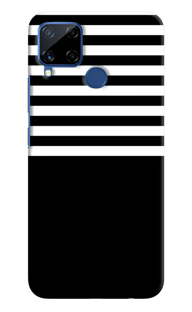 Black and White Print Realme C15 Hard Case Back Cover by Casekaro