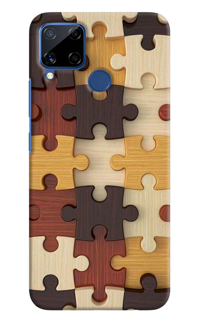 Wooden Puzzle Realme C15 Hard Case Back Cover by Casekaro