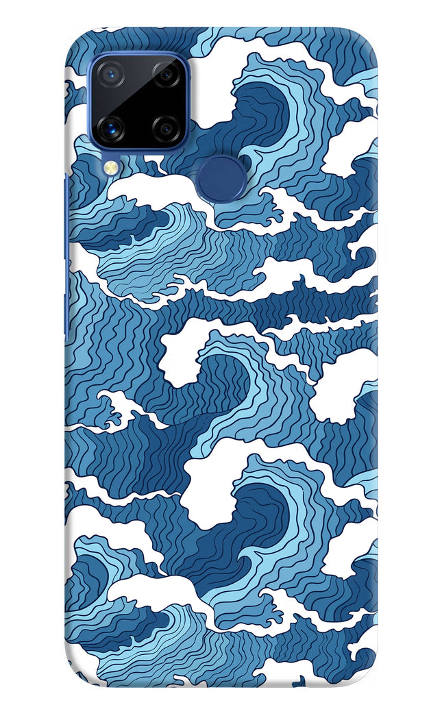 Blue Waves Realme C15 Hard Case Back Cover by Casekaro
