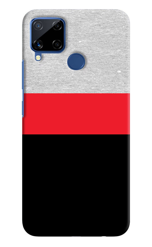 Tri Color Pattern Realme C15 Hard Case Back Cover by Casekaro