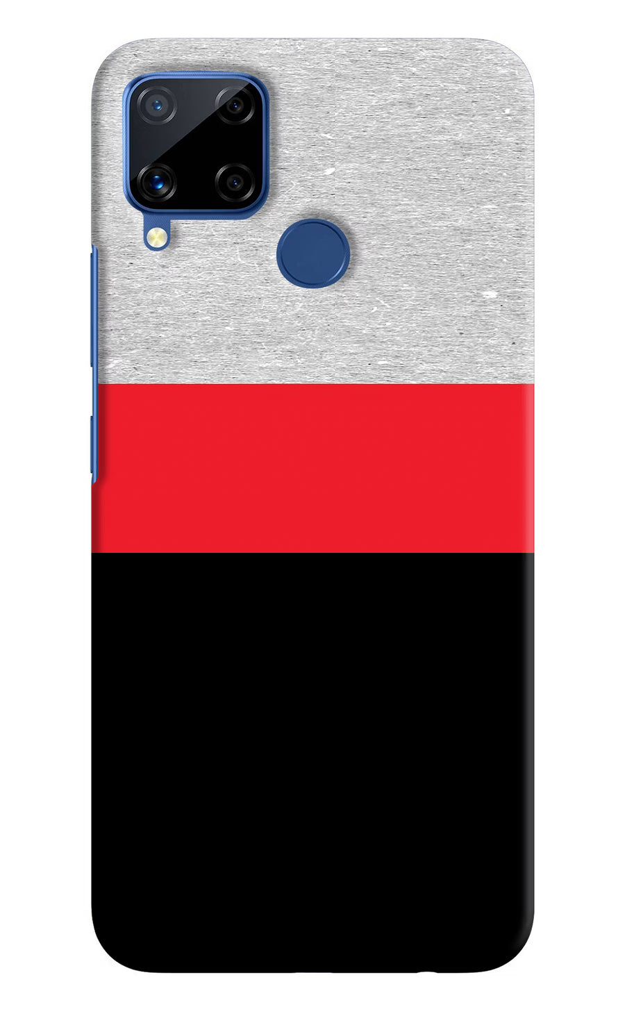 Tri Color Pattern Realme C15 Back Cover, Hard case