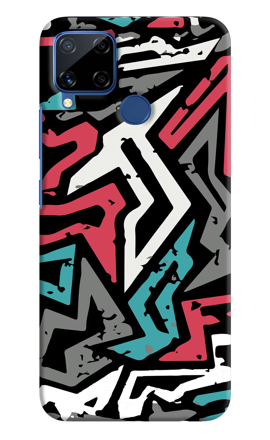 Geometric Graffiti Realme C15 Back Cover, Hard case