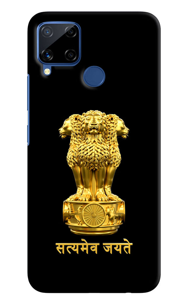 Satyamev Jayate Golden Realme C15 Hard Case Back Cover by Casekaro