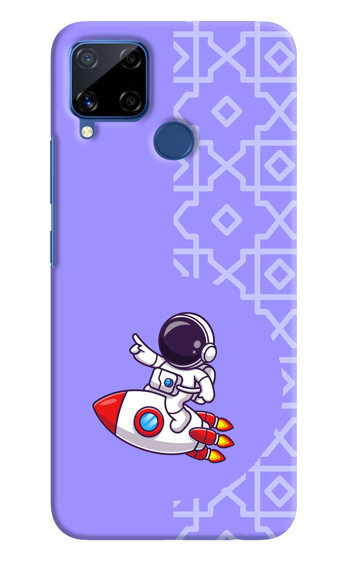 Cute Astronaut Realme C15 Hard Case Back Cover by Casekaro