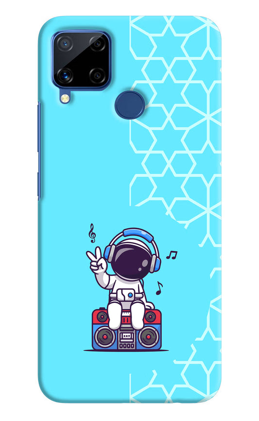 Cute Astronaut Chilling Realme C15 Hard Case Back Cover by Casekaro
