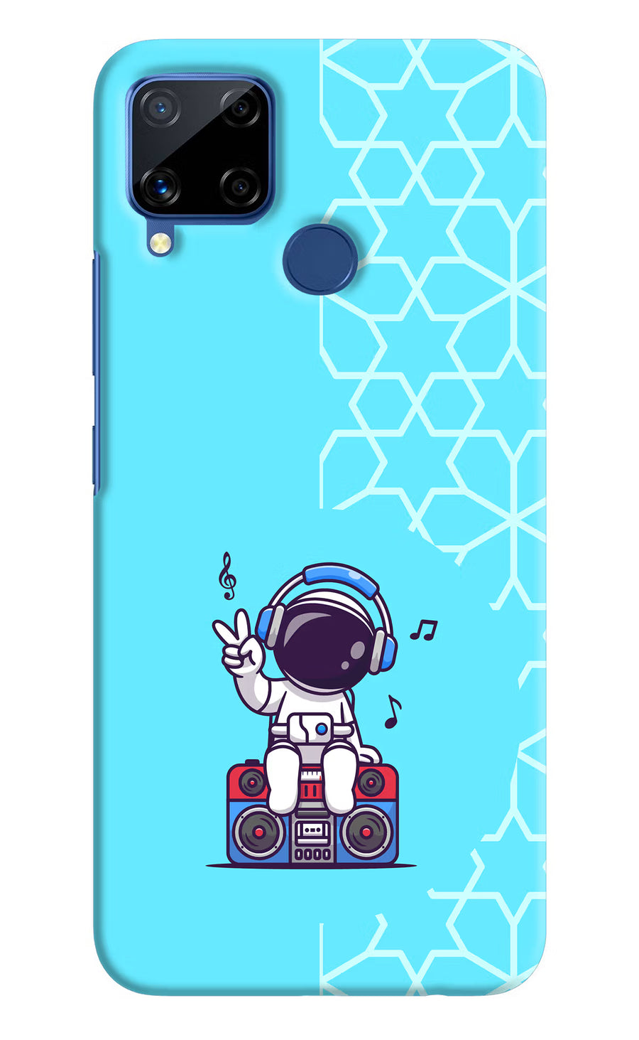 Cute Astronaut Chilling Realme C15 Back Cover, Hard case