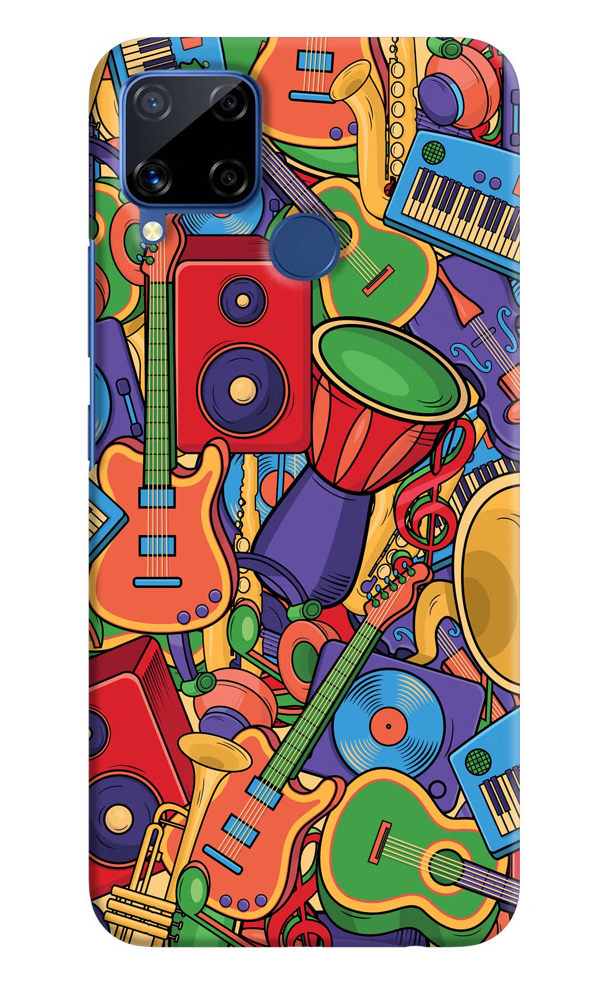 Music Instrument Doodle Realme C15 Hard Case Back Cover by Casekaro