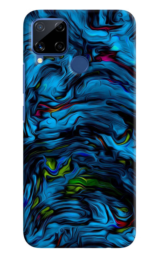 Dark Blue Abstract Realme C15 Hard Case Back Cover by Casekaro
