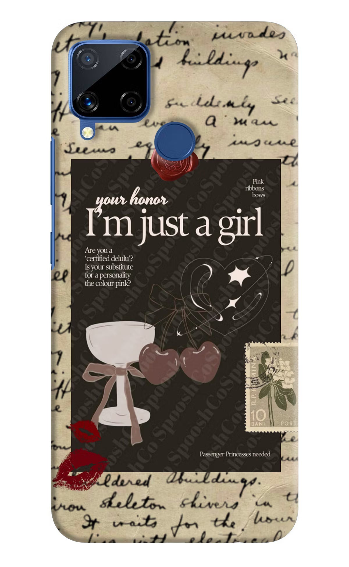 I am just a girl Realme C15 Hard Case Back Cover by Casekaro