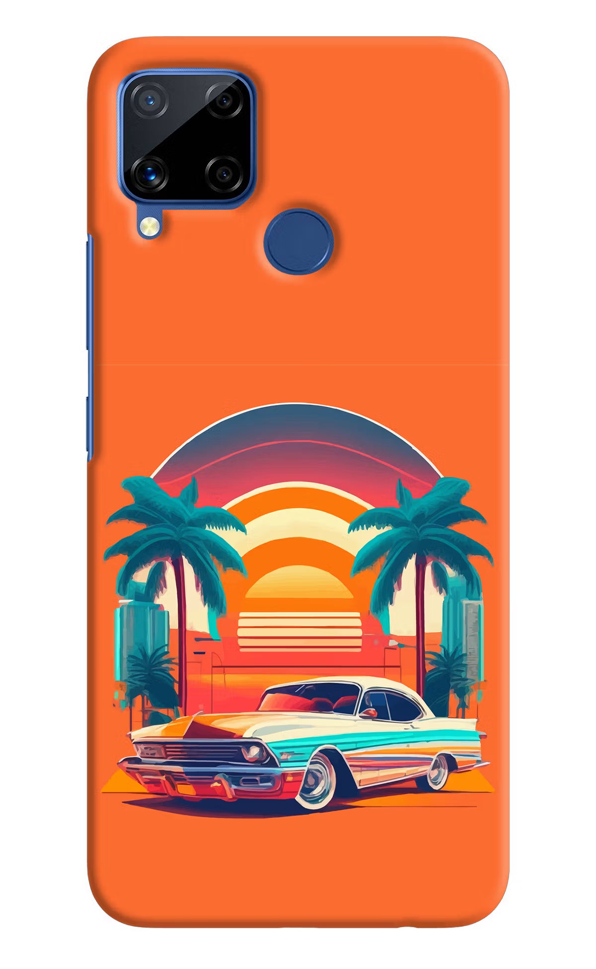 Palm Drive 80s Realme C15 Hard Case Back Cover by Casekaro