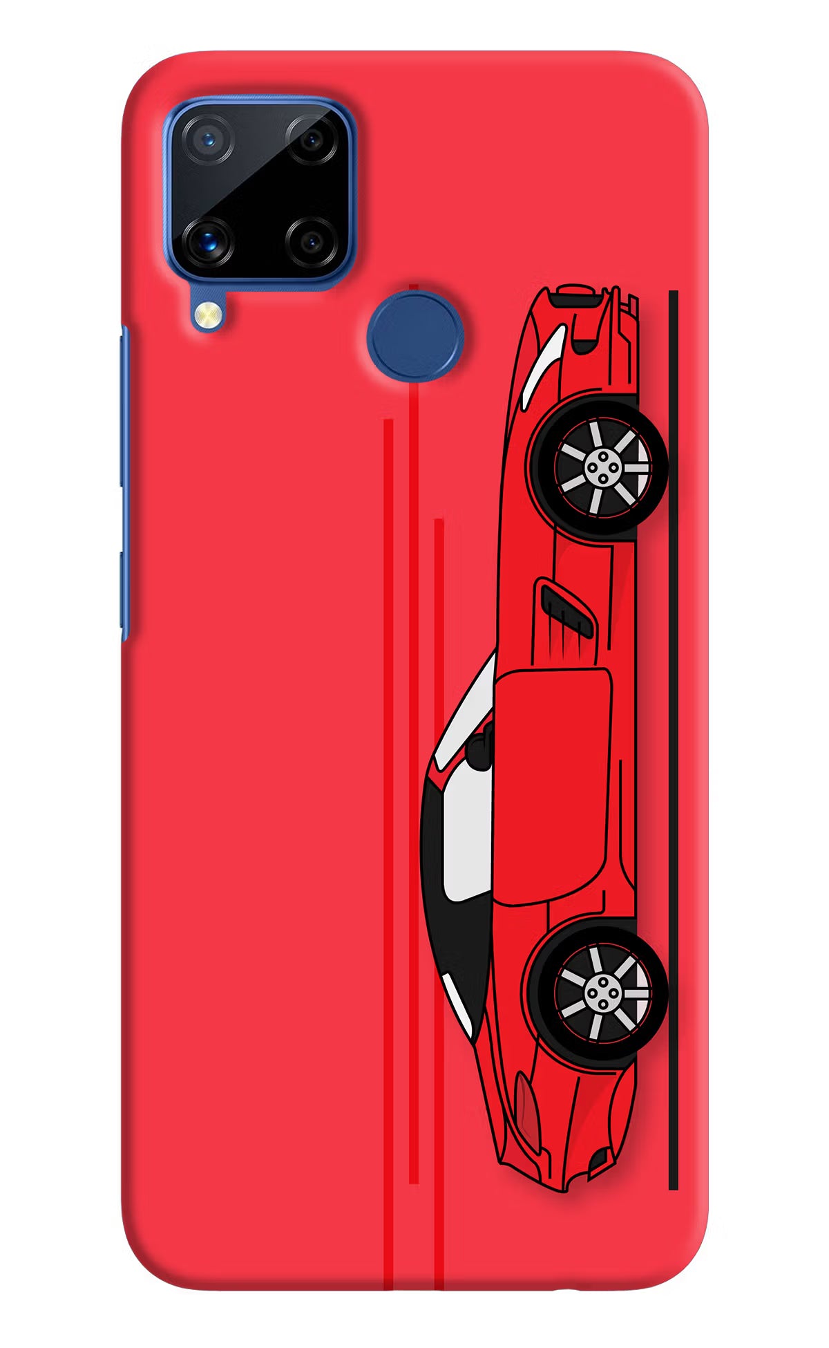 Red Velocity Realme C15 Hard Case Back Cover by Casekaro