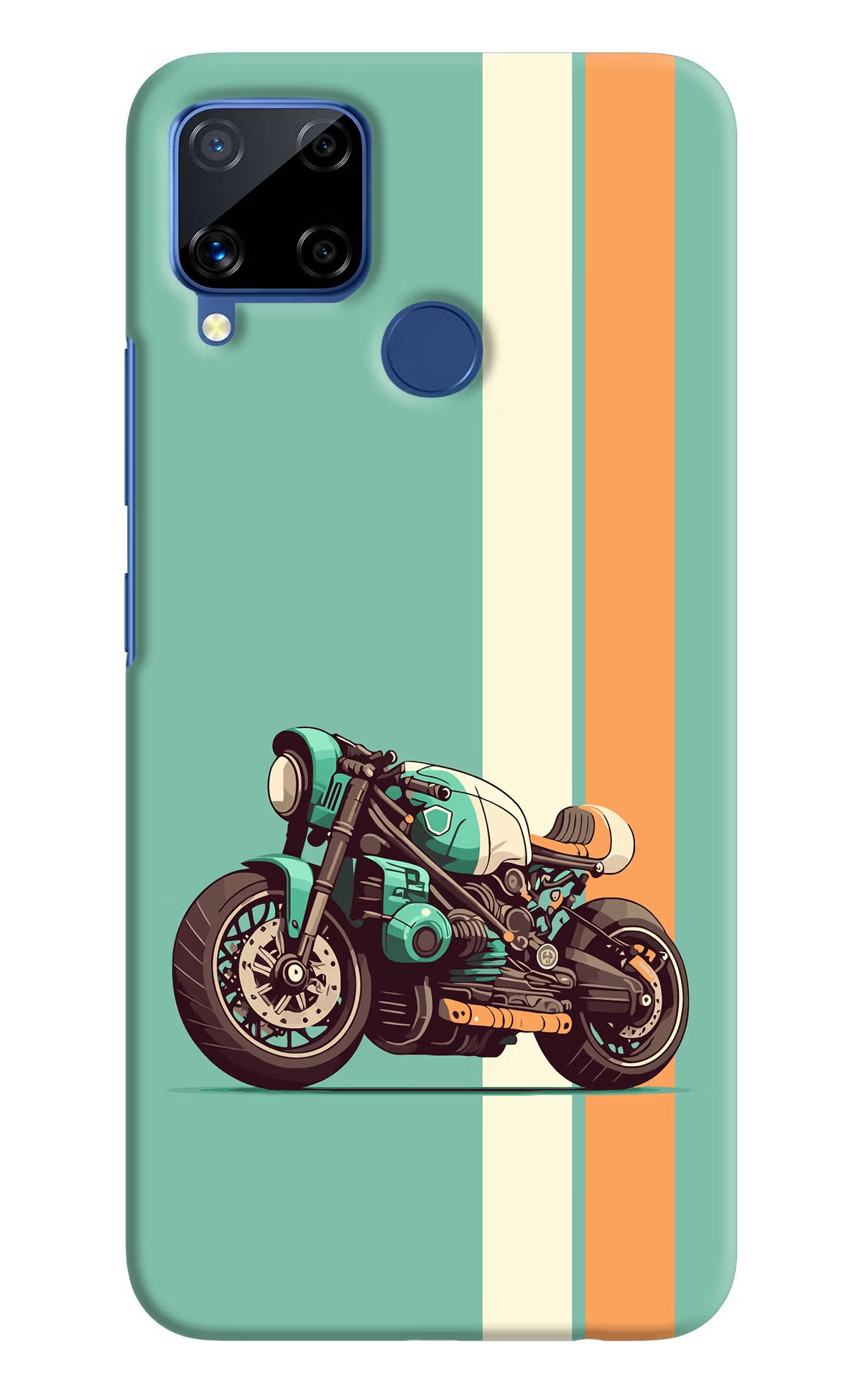 Striped Moto Drift Realme C15 Hard Case Back Cover by Casekaro