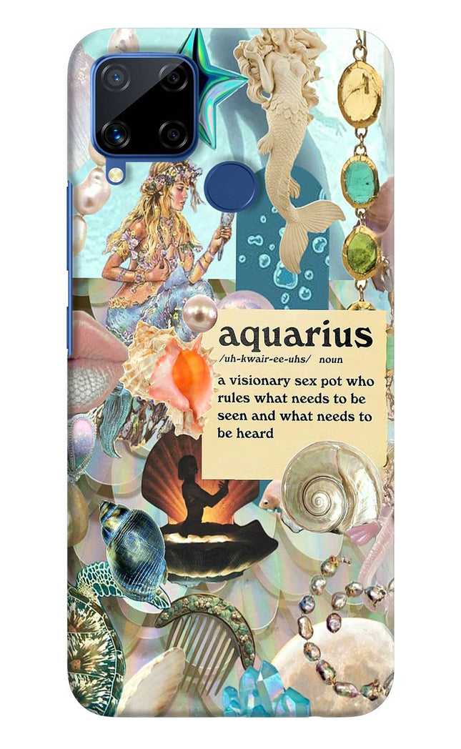 Aquarius Zodiac Realme C15 Hard Case Back Cover by Casekaro