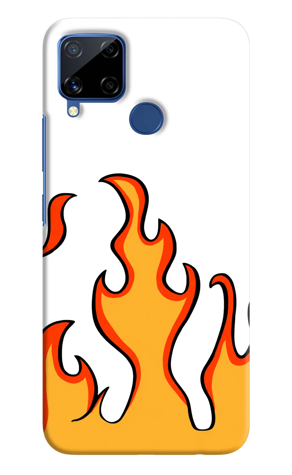 Fired Up – White Realme C15 Hard Case Back Cover by Casekaro