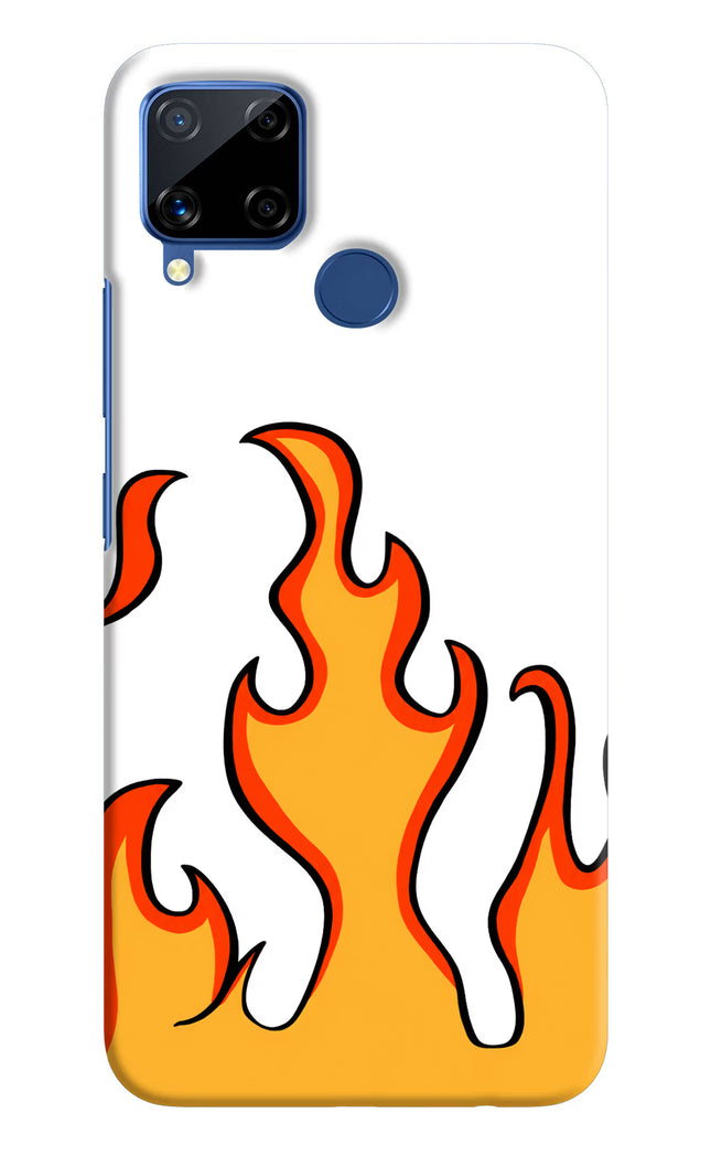 Fired Up – White Realme C15 Hard Case Back Cover by Casekaro