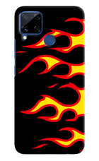 Side Sweep Flames Realme C15 Hard Case Back Cover by Casekaro